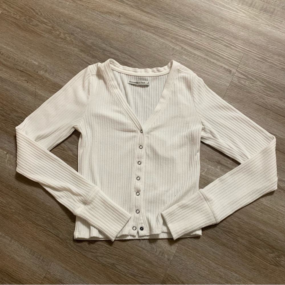 Abercrombie Ribbed Button Up Top